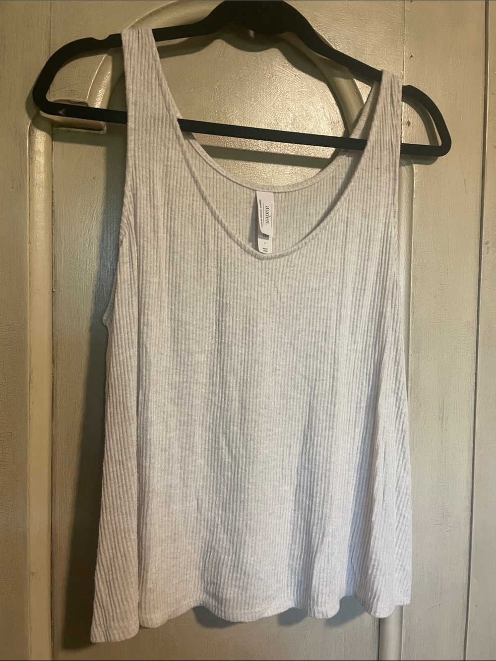 Auden Light Gray Ribbed Scoop Tank